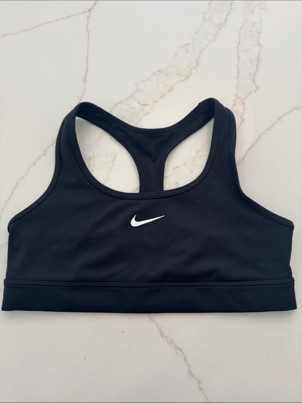 Nike Black Racerback Sports Bra with White Swoosh